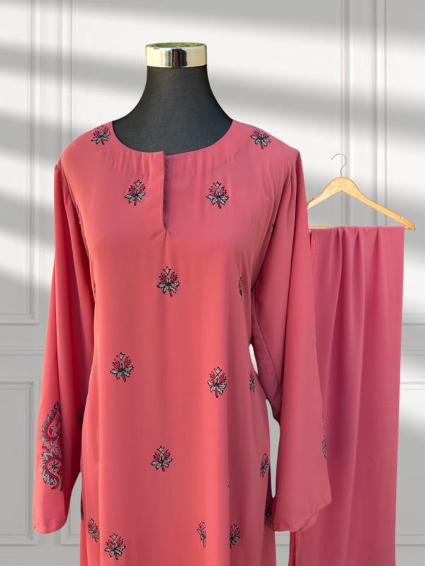 FUCHSIA BLOOM HAND PRINTED DRESS