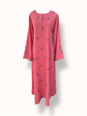 FUCHSIA BLOOM HAND PRINTED DRESS