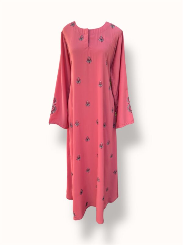 FUCHSIA BLOOM HAND PRINTED DRESS